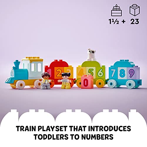 LEGO DUPLO My First Number Train Toy with Bricks for Learning Numbers, Preschool Educational Toys for 1.5-3 Year Old Toddlers, Girls & Boys, Early Development Activity Set, 10954