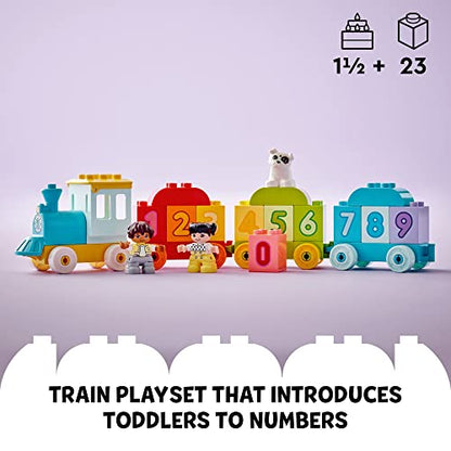 LEGO DUPLO My First Number Train Toy with Bricks for Learning Numbers, Preschool Educational Toys for 1.5-3 Year Old Toddlers, Girls & Boys, Early Development Activity Set, 10954