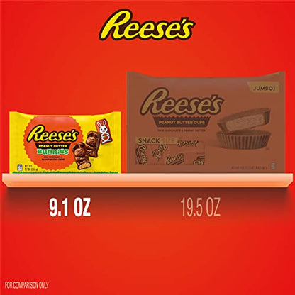 REESE'S Milk Chocolate Peanut Butter Creme Bunnies, Easter Candy, 9.1 oz Bag