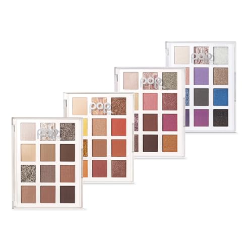 POP Beauty LIGHTSHOW PALETTE | BASIC - Eyeshadow Palette, 12 Shades, Complementary Colours, Multi-Textured, Richly-Pigmented | Matte, Metallic, Satin, Glitter