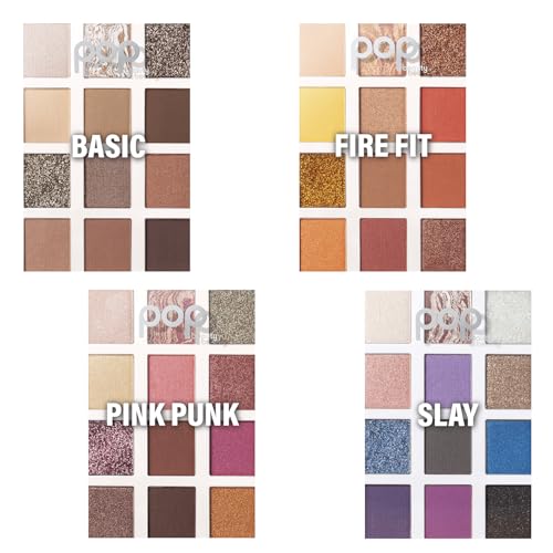 POP Beauty LIGHTSHOW PALETTE | BASIC - Eyeshadow Palette, 12 Shades, Complementary Colours, Multi-Textured, Richly-Pigmented | Matte, Metallic, Satin, Glitter