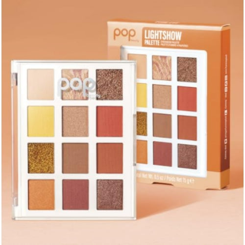 POP Beauty LIGHTSHOW PALETTE | FIRE FIT - Eyeshadow Palette, 12 Shades, Complementary Colours, Multi-Textured, Richly-Pigmented | Matte, Metallic, Satin, Glitter