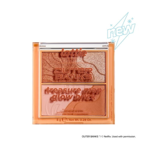 Lottie London X Outer Banks Treasure Map Glow Brick, Bronzing Face Powder, 0.28 oz