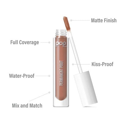 POP Beauty PERMANENT POUT BEAUTY | BUTTER BABE | Long Lasting Liquid Lipstick, Kiss-proof Water-proof, Smudge Transfer Proof, Velvet Lip Paint, Matte Finish, Full Coverage Colour