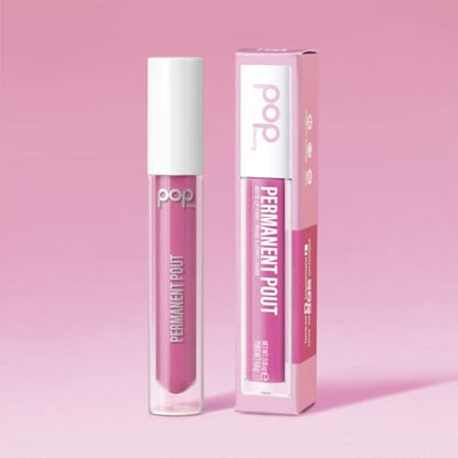 POP Beauty PERMANENT POUT | POWER PINK - Long Lasting Liquid Lipstick, Kiss-proof Water-proof Smudge Transfer Proof, Velvet Lip Paint, Matte Finish, Full Coverage Colour