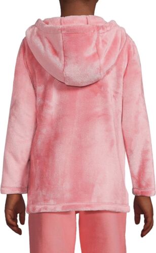 Girls Lands’ End - XL 14/16 -Super Soft Zip Up Hooded Fleece Jacket Pink NWT