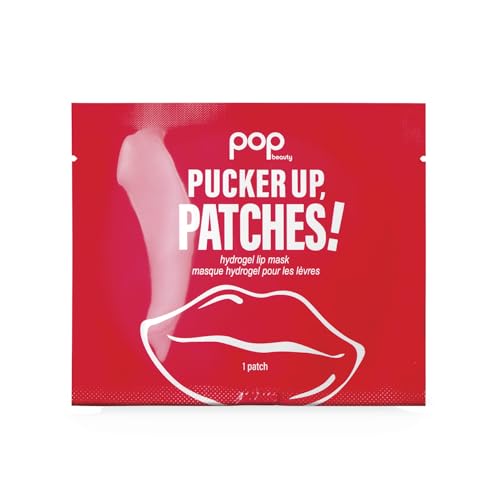 POP Beauty PUCKER UP, PATCHES! - Revitalizing 5 Lip Patches to Hydrate, Soften, Soothe | Hydrogel, Hyaluronic Acid, Peptides, Allantoin, Volufiline