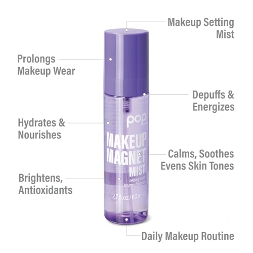 POP Beauty MAKEUP MAGNET MIST - Makeup Fixing Spray, Helps Skin Depuff, Soothing Finishing Mist | 2.7 Fl Oz