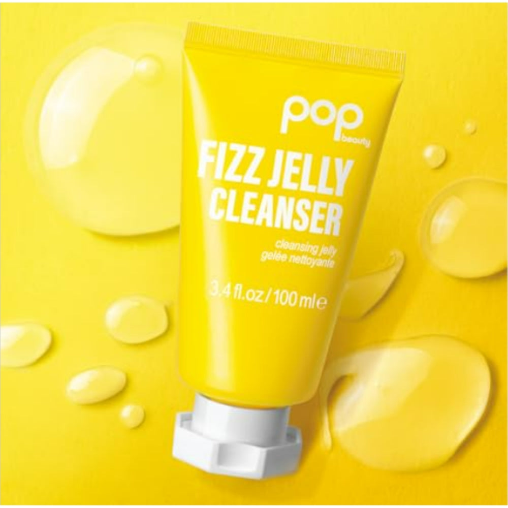 POP Beauty FIZZ JELLY CLEANSER - Textured Jelly Face Wash, Cleanses and Brightens Skin, Removes Makeup Residue | 3.4 Fl Oz