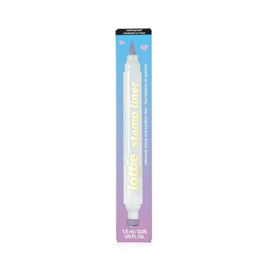 Lottie London Proud to Be Stamp Coloured Liner, Duo Coloured Stamp Eyeliner, Lilac Heart, 0.04 fl oz
