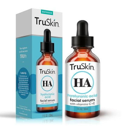 TruSkin Hyaluronic Acid Serum for Face + 7 Ultra Hydrating Ingredients – Best Face Serum for Moisturizing, Visibly Plumping Skin & Smoothing the Look of Fine Lines, 1 fl oz