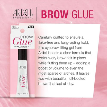 Ardell Brow Glue Instant Lamination Lift and Styling Tool, Eyebrow Gel - Long-Lasting Hold Brow Gel for Fluffy Defined Brows