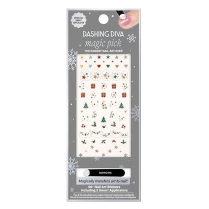 Dashing Diva Magic Pick Nail Stickers - Under The Tree | Easy Nail Art Stickers | Comes with 50+ Stickers and 2 Precision Placement Tools