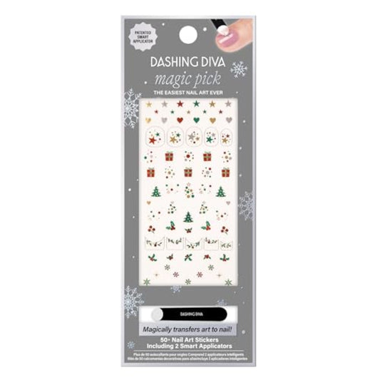 Dashing Diva Magic Pick Nail Stickers - Under The Tree | Easy Nail Art Stickers | Comes with 50+ Stickers and 2 Precision Placement Tools