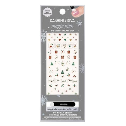 Dashing Diva Magic Pick Nail Stickers - Under The Tree | Easy Nail Art Stickers | Comes with 50+ Stickers and 2 Precision Placement Tools