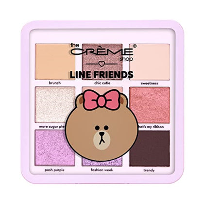 The Crème Shop | LINE FRIENDS - CHOCO’S SWEET & LOVELY Eyeshadow Palette | 9 Rosy Multi-Finish Shades
