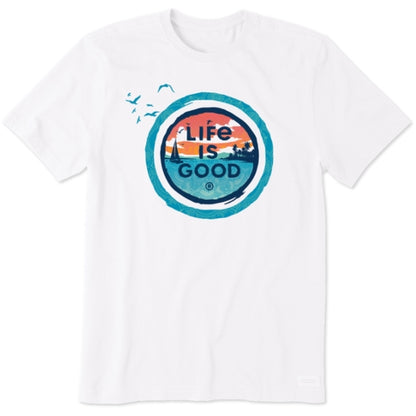Life Is Good Men's Ocean Coin Crusher Short Sleeve Tee White Small