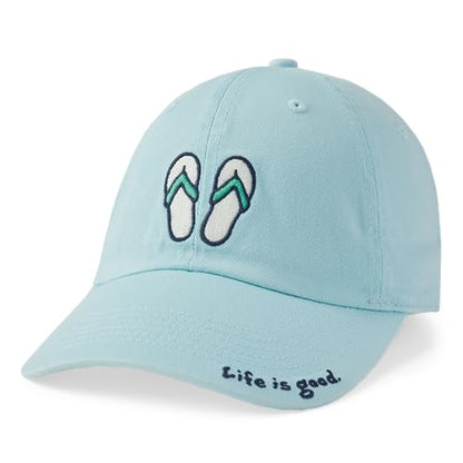 Life is Good. Flip Flops Vintage Chill Cap, Beach Blue