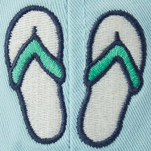 Life is Good. Flip Flops Vintage Chill Cap, Beach Blue