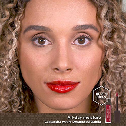 Burt's Bees 100% Natural Glossy Liquid Lipstick, Drenched Dahlia, 1 Tube