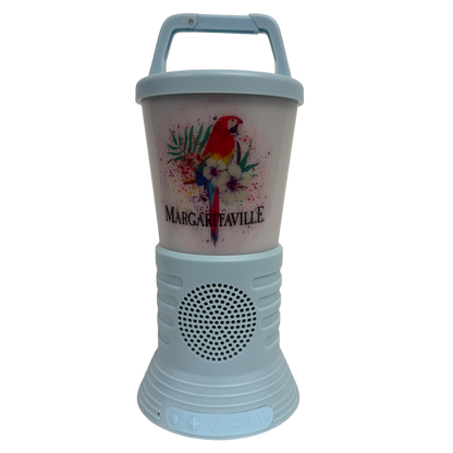 Margaritaville Light The Way Lantern Wireless Speaker with 3 Multicolored LED Light Modes, Waterproof Bluetooth Speaker, 5 Hours of Playtime, Table Lamp Outdoor Speaker with True Wireless Pairing