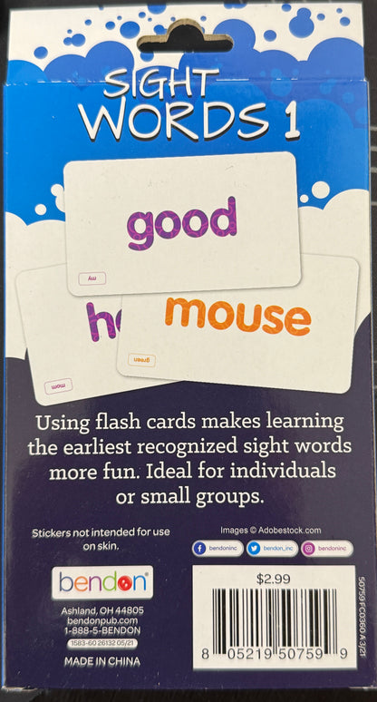 Benton Sight Words Phonics and Reading Flash Cards Includes Reward Stickers