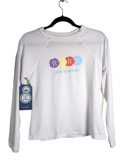 Life is Good Rash Guard Women Long Sleeve UPF 50 Summer White Small