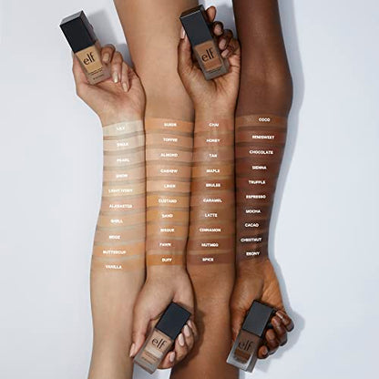 e.l.f. Flawless Satin Foundation, Lightweight & Medium Coverage, Semi-Matte Finish, Vegan & Cruelty-Free, Pearl, 0.68 Fl Oz (20mL)