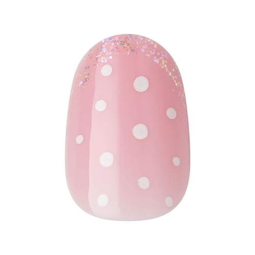 KISS Voguish Fantasy, Holiday Press on Nails, Happy Mittens, Pink, Short Oval, 28 Count