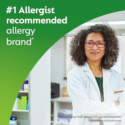 Zyrtec 24 Hour Allergy Relief Tablets, Allergy Medicine with 10 mg Cetirizine HCl per Antihistamine Tablet for Allergies, On-The-Go Relief, Individual Travel Pouches, 14 ct, (14 x 1 ct)