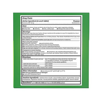 Zyrtec 24 Hour Allergy Relief Tablets, Allergy Medicine with 10 mg Cetirizine HCl per Antihistamine Tablet for Allergies, On-The-Go Relief, Individual Travel Pouches, 14 ct, (14 x 1 ct)