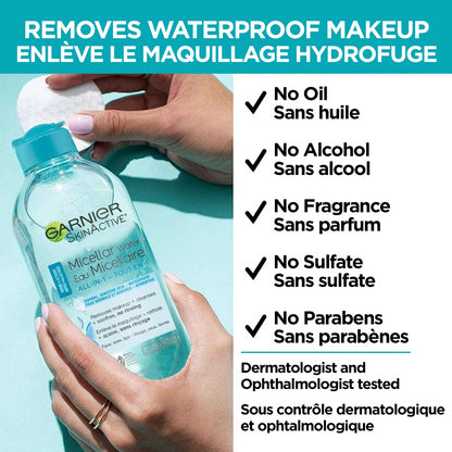 Garnier SkinActive Micellar Cleansing Water All in 1 Waterproof, 3.4 fl oz