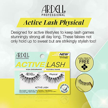 Ardell Active Lashes Physical - Waterproof, Natural Look False Eyelashes for Everyday Wear, 1 Pair