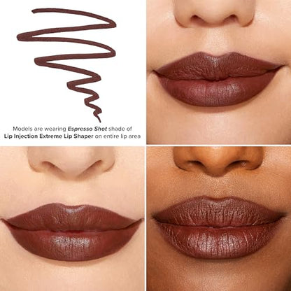 Too Faced Lip Injection Extreme Lip Shaper Plumping Lip Liner | Long Lasting + Smudge Proof, Dark Chocolate Nude