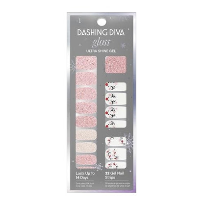 Dashing Diva Gloss - UV Free, Chip Resistant Gel Nail Strips | Contains 32 Wraps, 1 Prep Pad, 1 Nail File