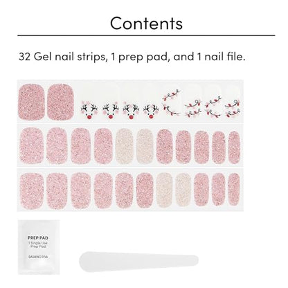 Dashing Diva Gloss - UV Free, Chip Resistant Gel Nail Strips | Contains 32 Wraps, 1 Prep Pad, 1 Nail File