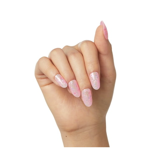 KISS Gel Fantasy Dreamdust Dreamdust, Press On Nails, Diamonds 4 Me, Pink, Medium Oval, 28 Count