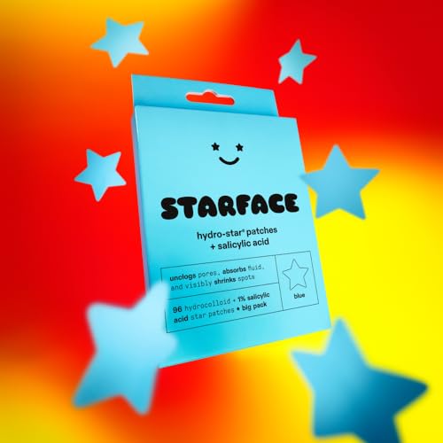 Starface Holographic Hydro-Stars, Hydrocolloid Pimple Patches, Absorb Fluid and Reduce Redness, Cute Star Shape (32 Count)