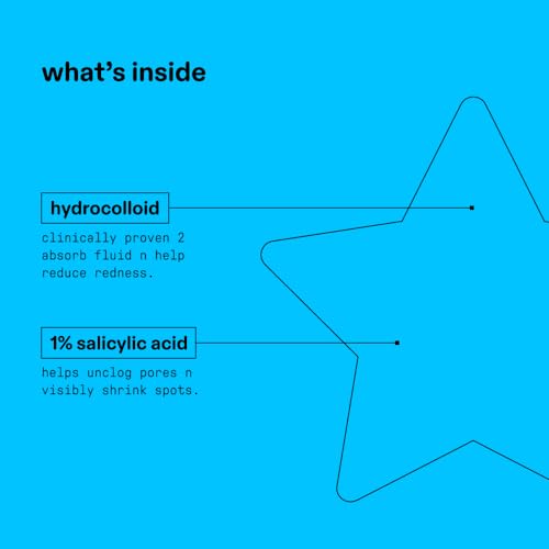 Starface Holographic Hydro-Stars, Hydrocolloid Pimple Patches, Absorb Fluid and Reduce Redness, Cute Star Shape (32 Count)