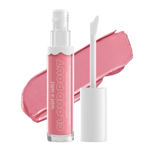 wet n wild Liquid Lipstick Cloud Pout Marshmallow, Light Pink Pour Some Suga On Me | Matte Lip Cream Mousse | Argan Oil | Vitamin E