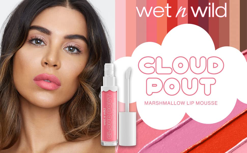 wet n wild Liquid Lipstick Cloud Pout Marshmallow, Light Pink Pour Some Suga On Me | Matte Lip Cream Mousse | Argan Oil | Vitamin E