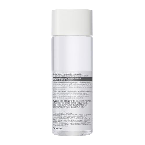 Almay Eye Makeup Remover Liquid with Aloe, Oil-Free, Hypoallergenic, Dermatologist & Ophthalmologist Tested, 4 fl oz