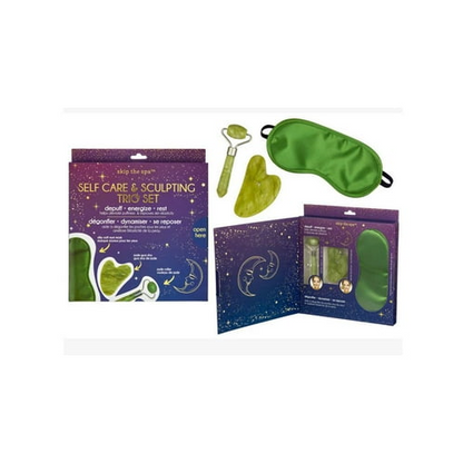 Skip The Spa Self Care & Sculpting Trio Set ( Mask, Jade Gua Sha, Jade Roller)