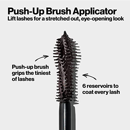 Revlon So Fierce Eyes Wide Open Mascara with Push-up Brush, For Volumizing & High Lifting Eyelashes, Smudge-proof, Flake Resistant, 102 Black, 0.24 fl oz