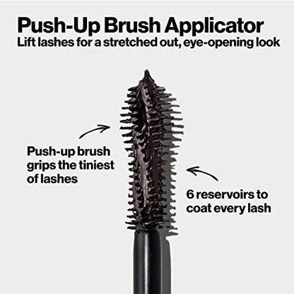 Revlon So Fierce Eyes Wide Open Mascara with Push-up Brush, For Volumizing & High Lifting Eyelashes, Smudge-proof, Flake Resistant, 102 Black, 0.24 fl oz