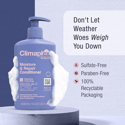 Climaplex Moisture and Repair Conditioner - Soothing, Purifying and Regenerating Properties - Contains Detangling Benefits - Adds Shine and Smooths Scalp - Suitable for All Hair Types - 13.52 oz
