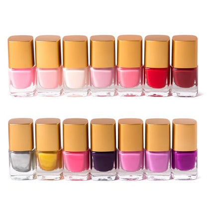 Tahari Classic Colors 14-Piece Nail Elegance Nail Polish Set (Each Bottle: 0.25 fl oz) in a Pink Gift Box