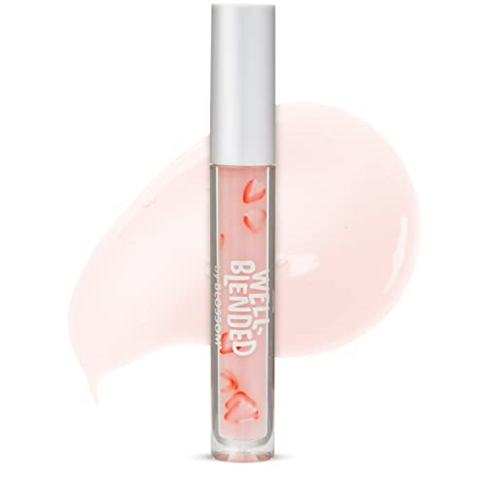Blossom Lip Gloss Well Blended Fruit Flavored Smoothie Inspired Moisturizing Lip Care, Hydrating Lip Gloss with Wand Applicator, 0.10oz, Strawberries 'n' Cream
