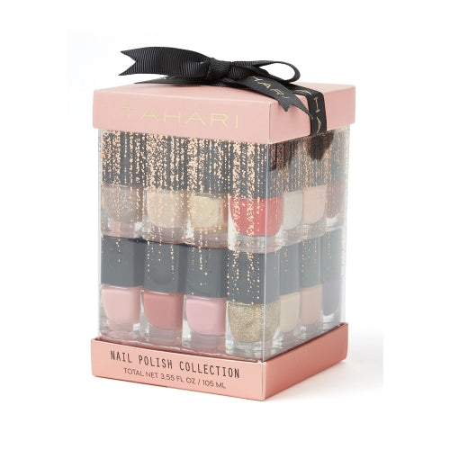 Tahari Classic Colors 14-Piece Nail Elegance Nail Polish Set (Each Bottle: 0.25 fl oz) in a Pink Gift Box