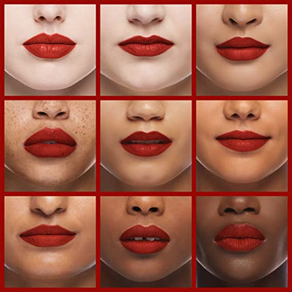 Palladio Herbal Lipstick, Rich Pigmented and Creamy Lip Color, Infused with Safflower, Ginseng, Ginkgo Biloba, Camellia and Aloe, Prevents Lips from Drying, Combats Fine Lines, Long Lasting, Just Red